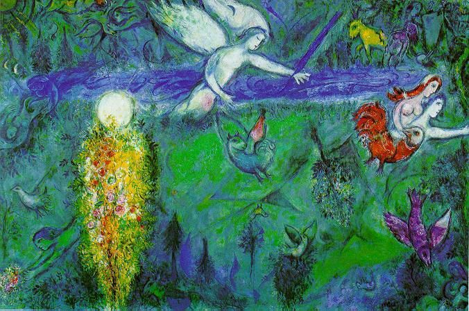 Marc Chagall Andere Malerei - Adam und Eva wurden aus dem Paradies vertrieben