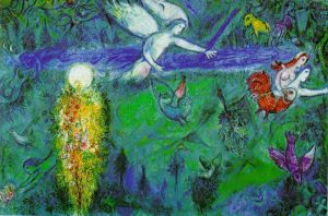 zeitgenössische kunst von Marc Chagall - Adam und Eva wurden aus dem Paradies vertrieben
