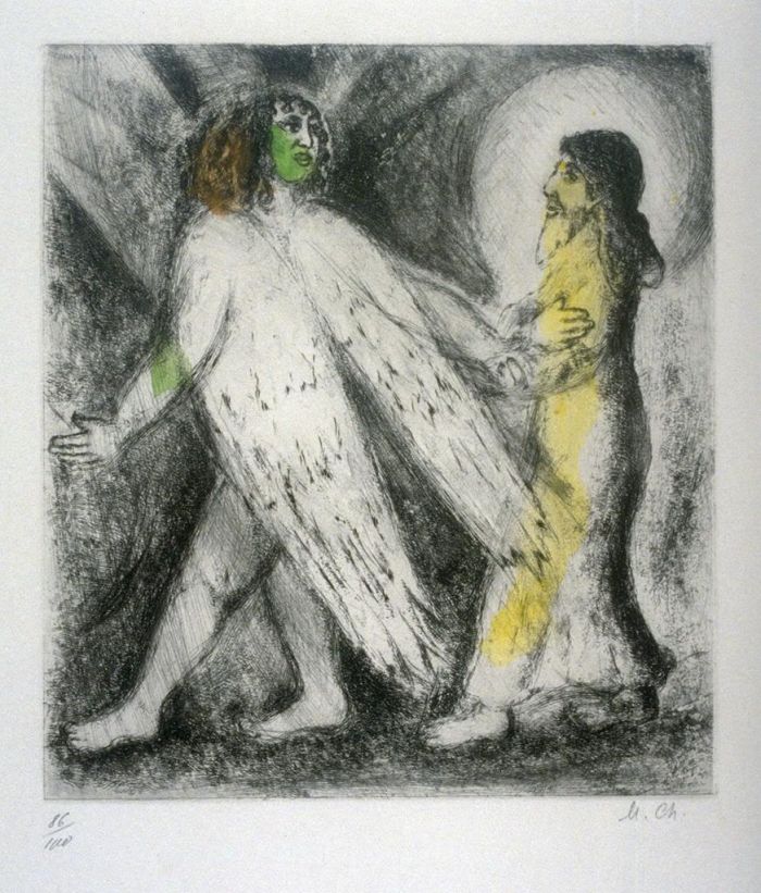Marc Chagall Andere Malerei - Engel führt Elia