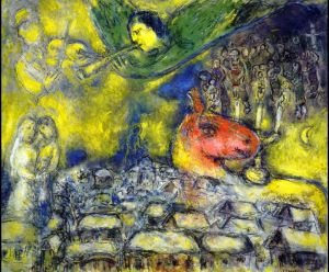 zeitgenössische kunst von Marc Chagall - Engel über Witebsk