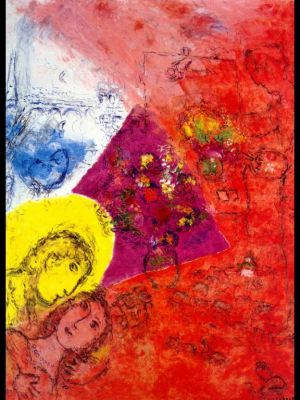 zeitgenössische kunst von Marc Chagall - Künstler und seine Frau