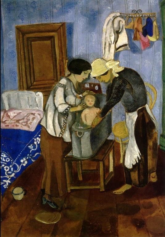 Marc Chagall Andere Malerei - Baden eines Babys