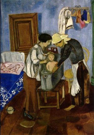 zeitgenössische kunst von Marc Chagall - Baden eines Babys