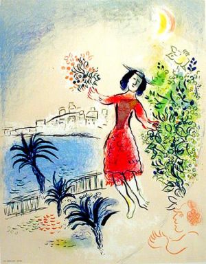 zeitgenössische kunst von Marc Chagall - Bucht von Nizza