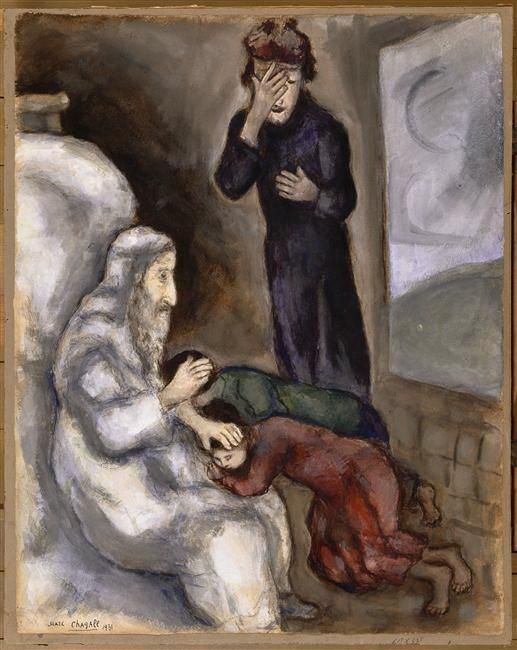 Marc Chagall Andere Malerei - Segen von Ephraim und Manasse