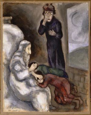 zeitgenössische kunst von Marc Chagall - Segen von Ephraim und Manasse