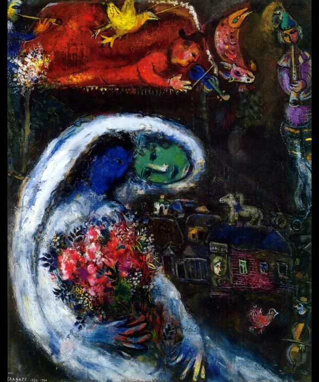Marc Chagall Andere Malerei - Braut mit blauem Gesicht
