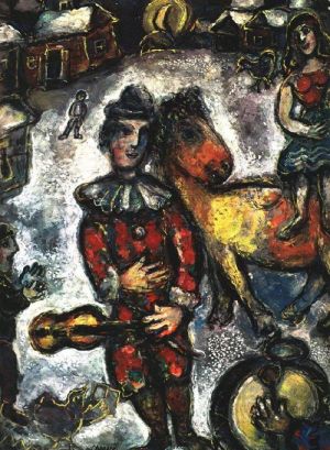 zeitgenössische kunst von Marc Chagall - Zirkus im Dorf