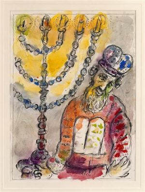 zeitgenössische kunst von Marc Chagall - Weihe von Aaron und seinem Sohn