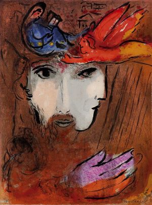 zeitgenössische kunst von Marc Chagall - David und Bathseba