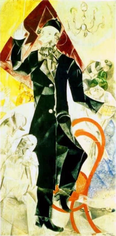 Marc Chagall Andere Malerei - Schauspieltafel für das Jüdische Theater Moskau, Tempera, Gouache und Kaolin auf Leinwand