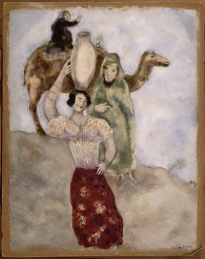 zeitgenössische kunst von Marc Chagall - Elieser und Rebekka