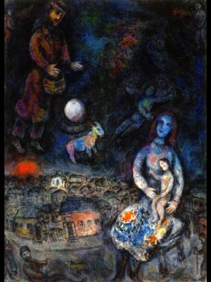 zeitgenössische kunst von Marc Chagall - heilige Familie