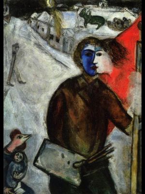 zeitgenössische kunst von Marc Chagall - Stunde zwischen Wolf und Hund