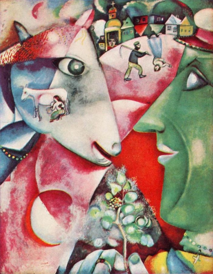Marc Chagall Andere Malerei - Ich und das Dorf Surrealismus Expressionismus