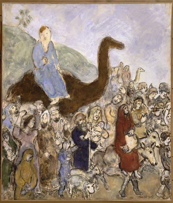 Marc Chagall Andere Malerei - Jakob verlässt sein Land und seine Familie, um nach Ägypten zu gehen