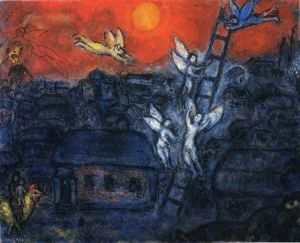 zeitgenössische kunst von Marc Chagall - Jacobs Leiter