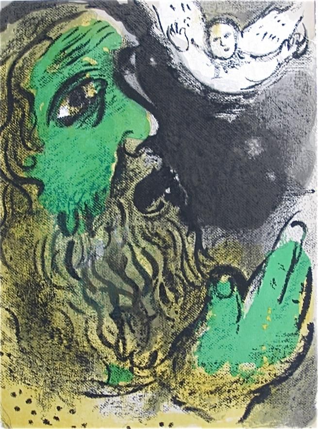 Marc Chagall Andere Malerei - Hiob betet Lithographie