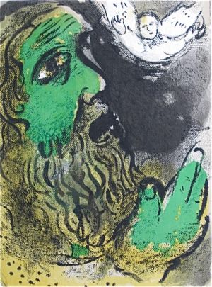 zeitgenössische kunst von Marc Chagall - Hiob betet Lithographie