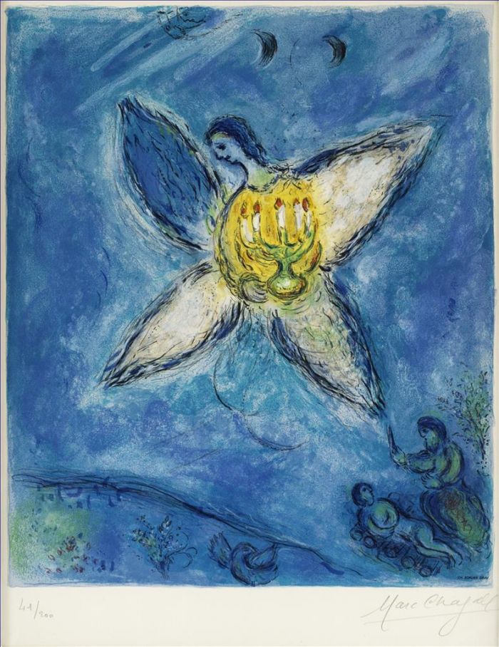 Marc Chagall Andere Malerei - Lange au Kronleuchter-Lithographie in Farben