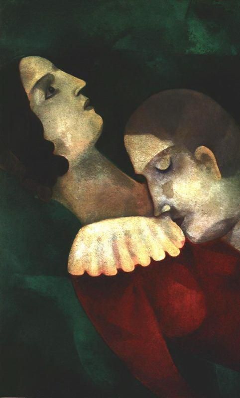 Marc Chagall Andere Malerei - Liebende in Grün