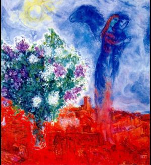 zeitgenössische kunst von Marc Chagall - Liebende über Sant Paul