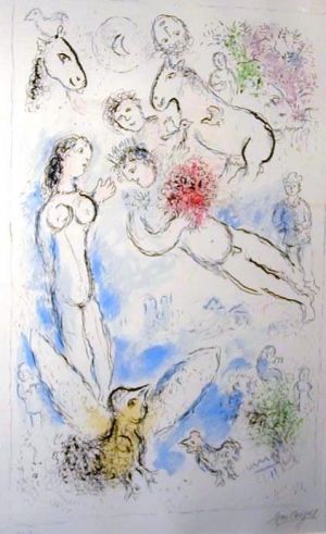 zeitgenössische kunst von Marc Chagall - Magic Flight-Lithographie