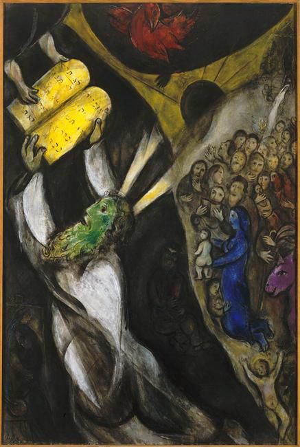Marc Chagall Andere Malerei - Moses empfängt die Gesetzestafeln 2