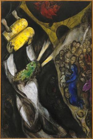 zeitgenössische kunst von Marc Chagall - Moses empfängt die Gesetzestafeln 2