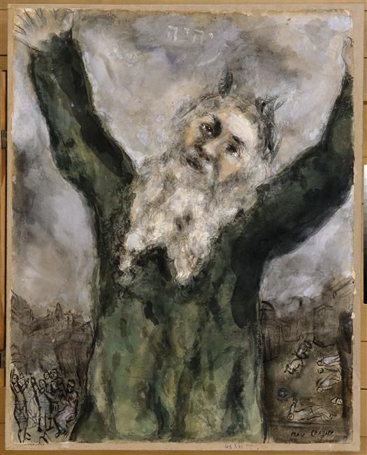 Marc Chagall Andere Malerei - Moses verbreitet den Tod unter den Ägyptern