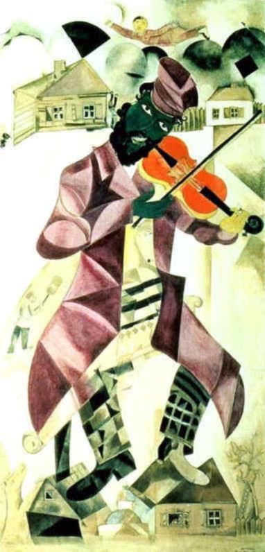 Marc Chagall Andere Malerei - Musiktafel für das Jüdische Theater Moskau, Tempera, Gouache und Kaolin auf Leinwand
