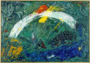 zeitgenössische kunst von Marc Chagall - Noah und der Regenbogen