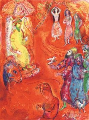 zeitgenössische kunst von Marc Chagall - Jetzt liebte der König Wissenschaft und Geometrie