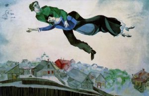 zeitgenössische kunst von Marc Chagall - Über der Stadt