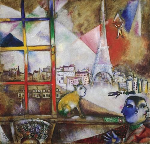 Marc Chagall Andere Malerei - Paris durch das Fenster Surrealismus Expressionismus