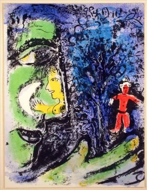 zeitgenössische kunst von Marc Chagall - Profil und rotes Kind