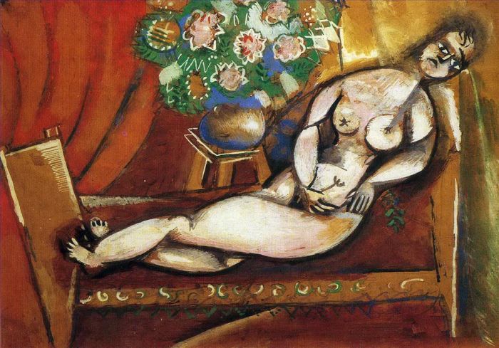 Marc Chagall Andere Malerei - Liegender Akt