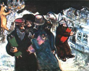 zeitgenössische kunst von Marc Chagall - Rückkehr aus der Synagoge