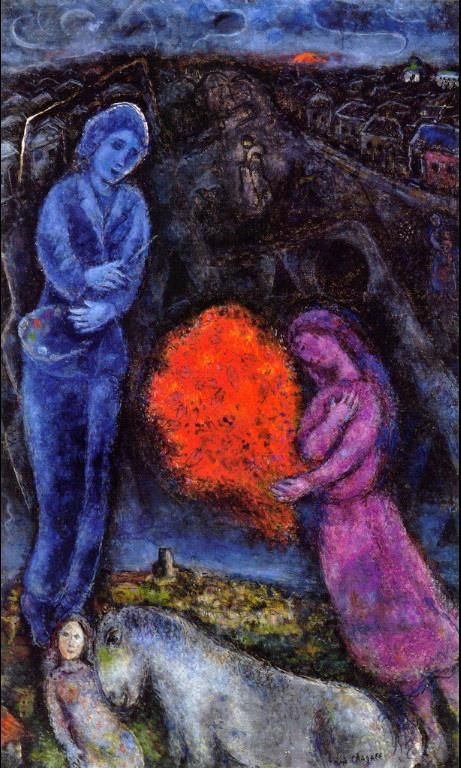 Marc Chagall Andere Malerei - Saint Paul de Vance bei Sonnenuntergang