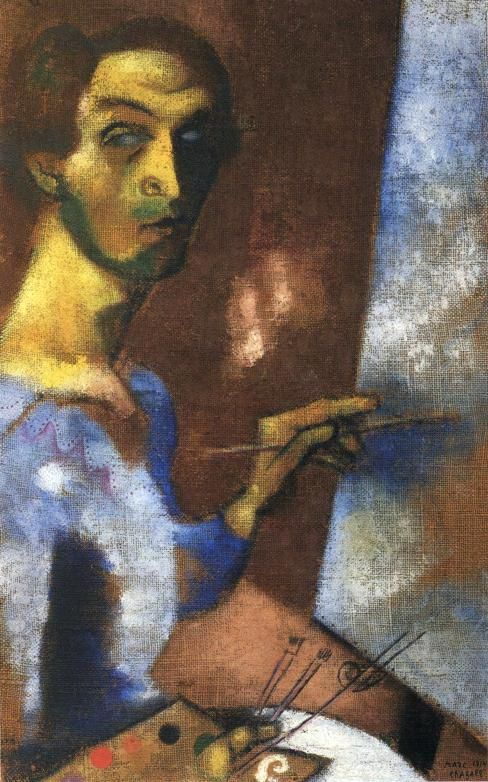 Marc Chagall Andere Malerei - Selbstporträt mit Staffelei