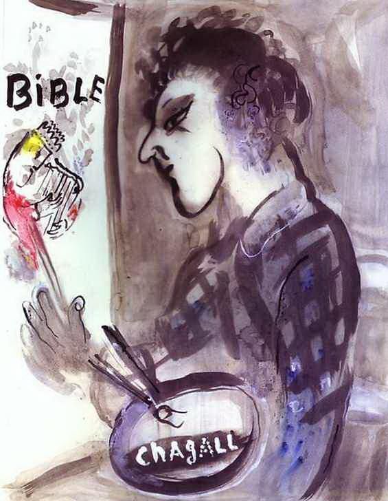 Marc Chagall Andere Malerei - Selbstporträt mit einer Palette