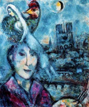 zeitgenössische kunst von Marc Chagall - Selbstporträt