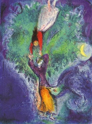Marc Chagall Andere Malerei - Also stieg sie vom Baum herunter