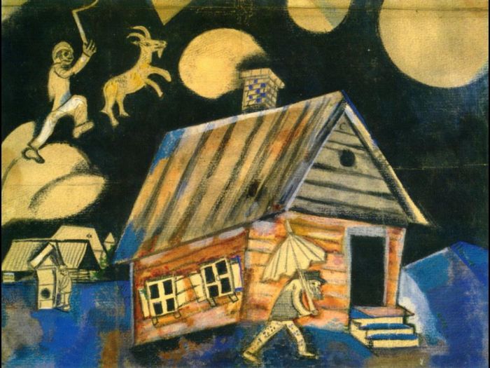 Marc Chagall Andere Malerei - Studie zum Gemälde Regen