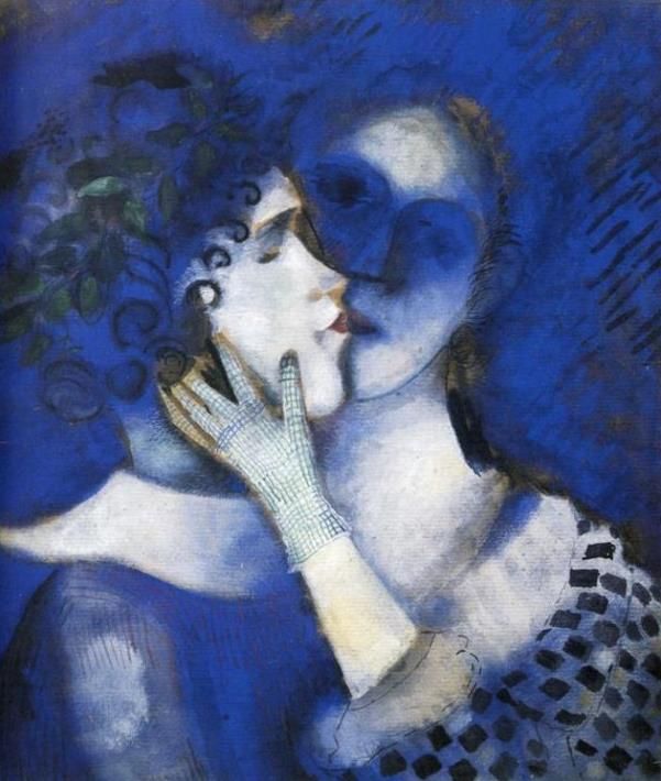 Marc Chagall Andere Malerei - Die blauen Liebhaber