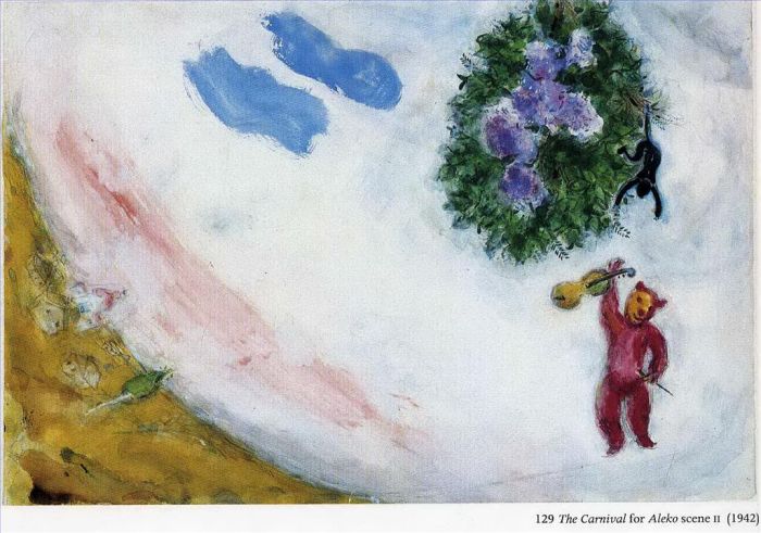 Marc Chagall Andere Malerei - Die Karnevalsszene II des Balletts Aleko