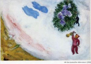 zeitgenössische kunst von Marc Chagall - Die Karnevalsszene II des Balletts Aleko