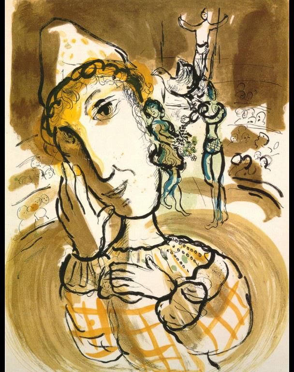 Marc Chagall Andere Malerei - Der Zirkus mit dem gelben Clown