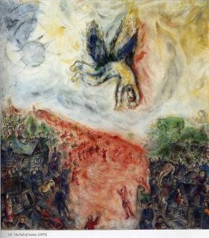 zeitgenössische kunst von Marc Chagall - Der Fall des Ikarus