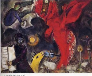 zeitgenössische kunst von Marc Chagall - Der fallende Engel